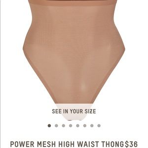 Skims high waisted power mesh thong NEVER worn